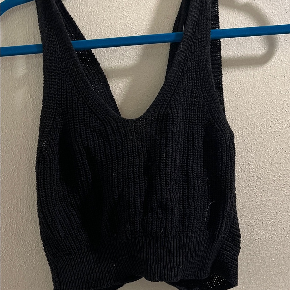 Lulu's Black Knit Tank Top